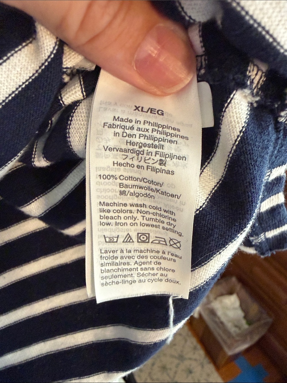 J. Crew Navy and White Striped Funnel-Neck Pullover - Picture 5 of 7